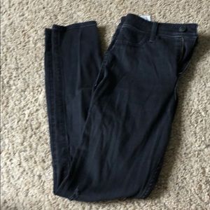 Hollister black high rise jeans with rips